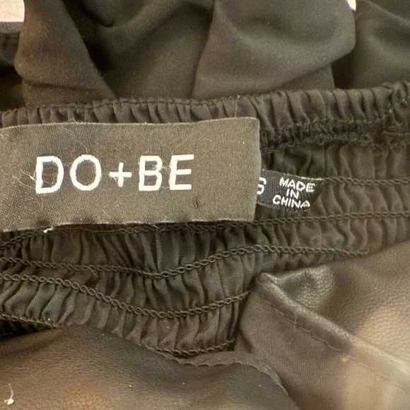 “DO+BE” Pleated Ruffle Faux Leather Top - Picture 15 of 16